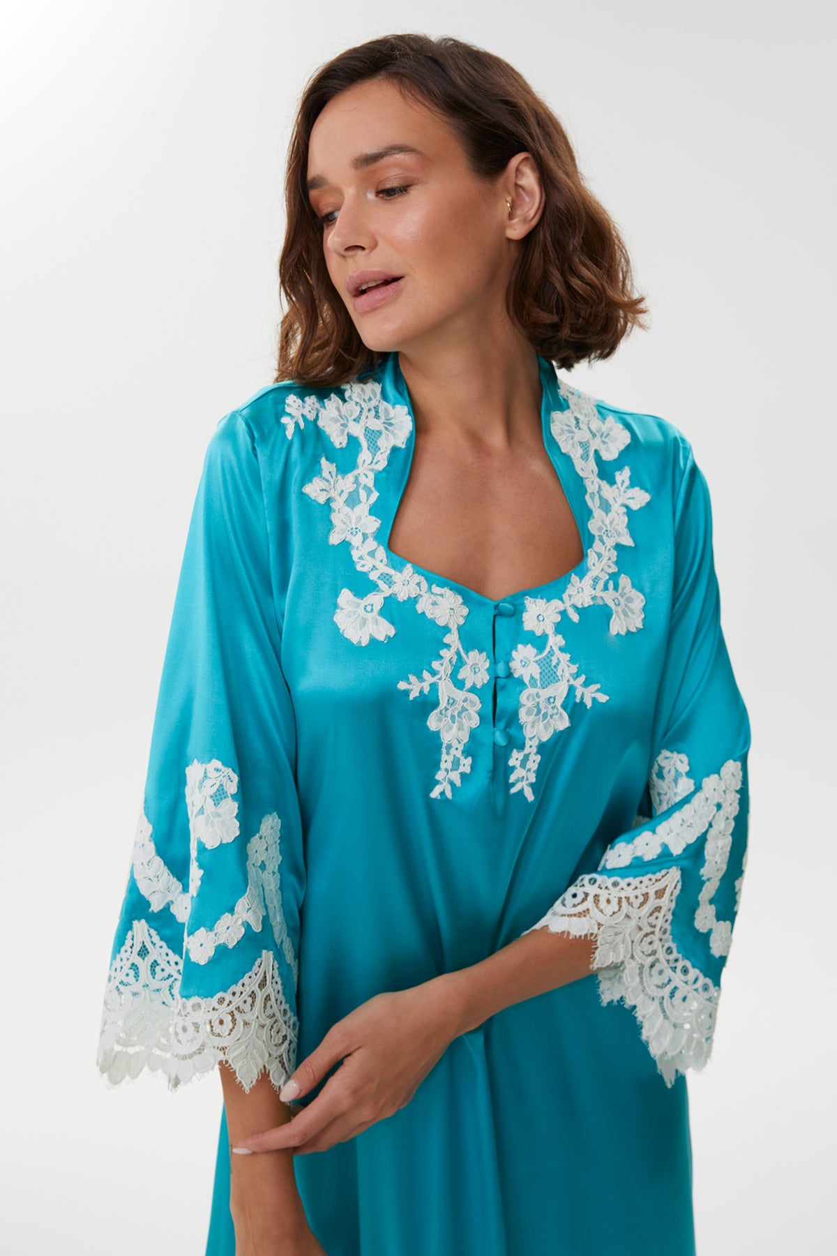 Amelie Royal Blue Pure Silk Nightgown