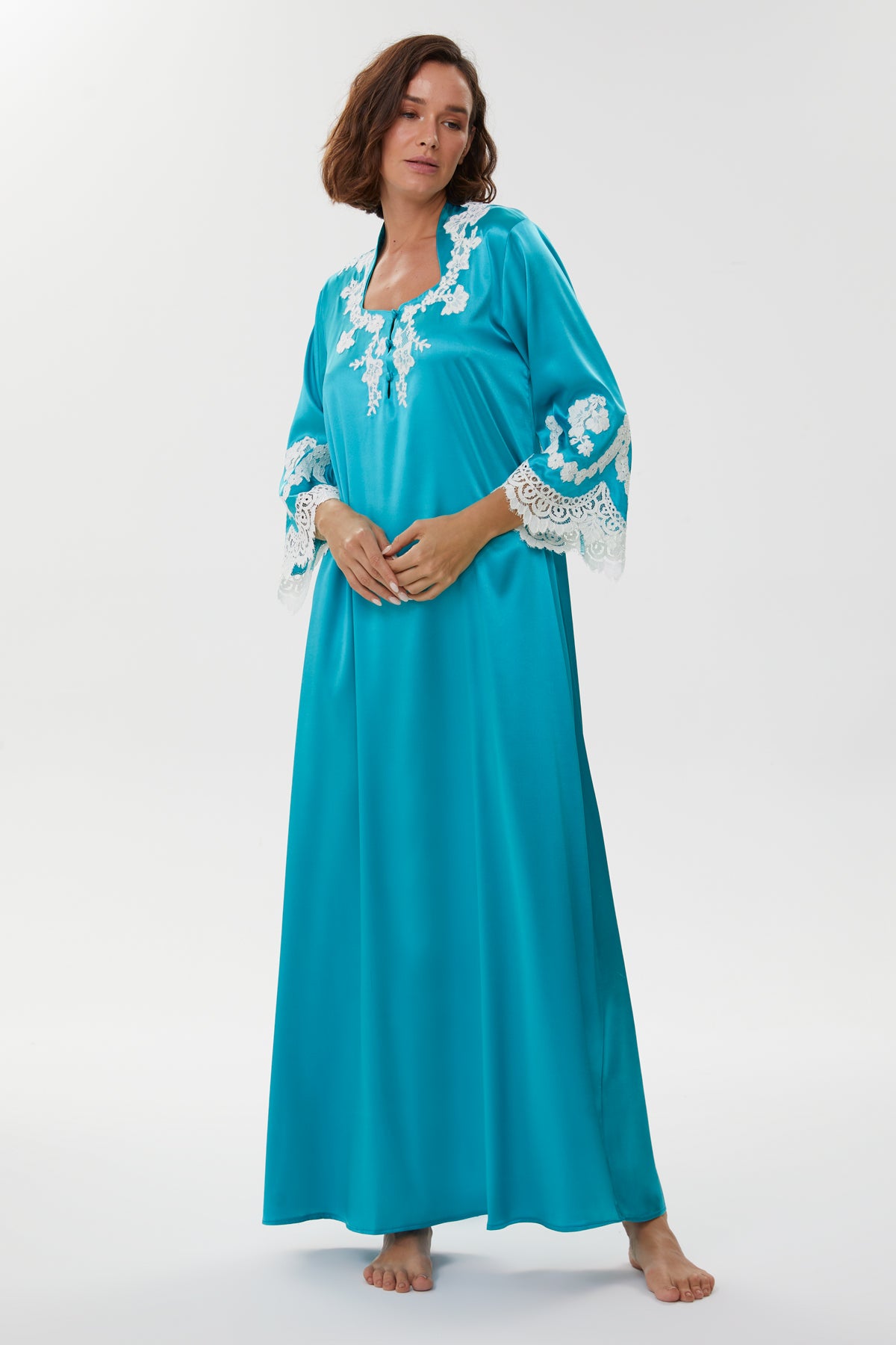 Amelie Royal Blue Pure Silk Nightgown