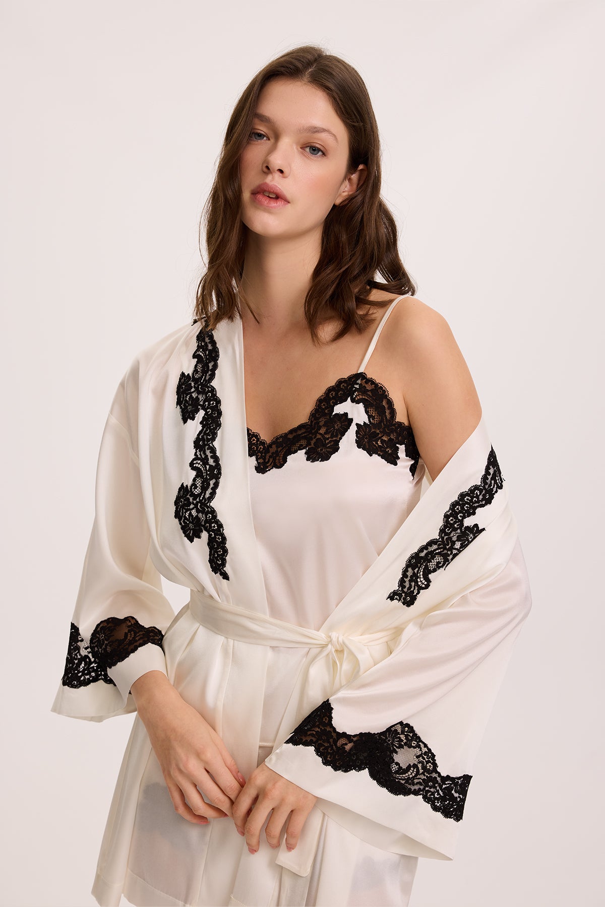 Odette Silk Camisol & Shorts with Robe