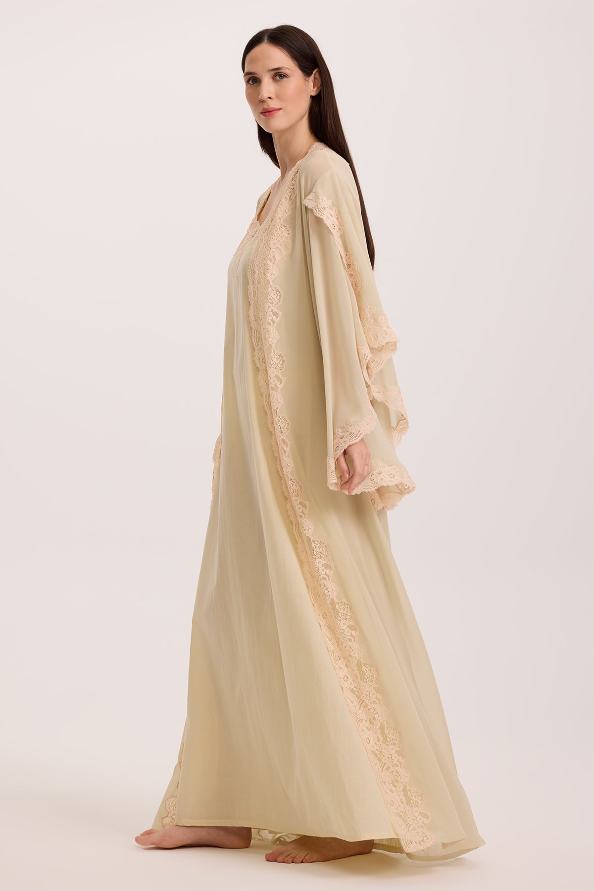 Dew Cotton-Voile Nightgown and Chiffon Robe