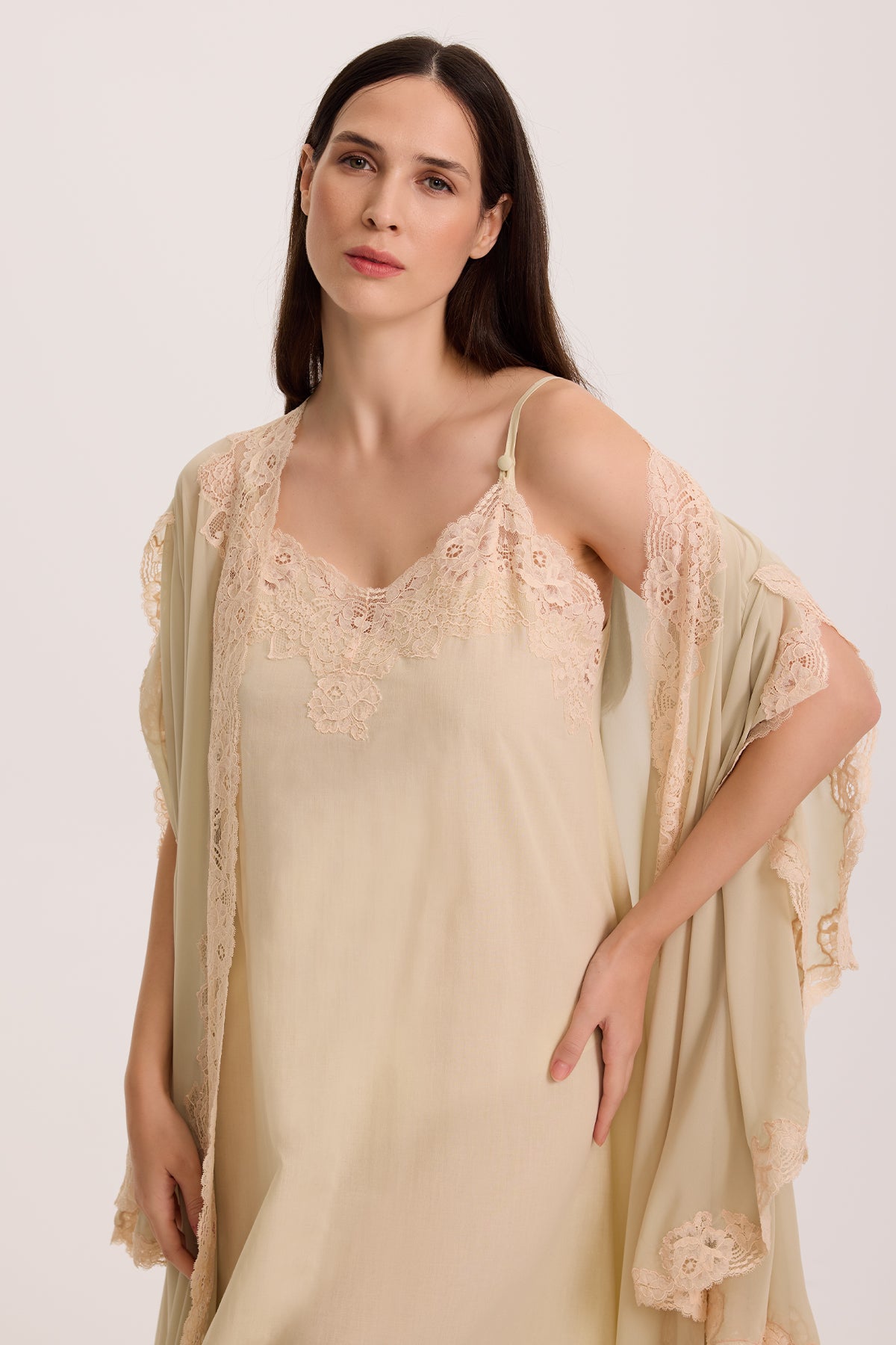 Dew Cotton-Voile Nightgown and Chiffon Robe