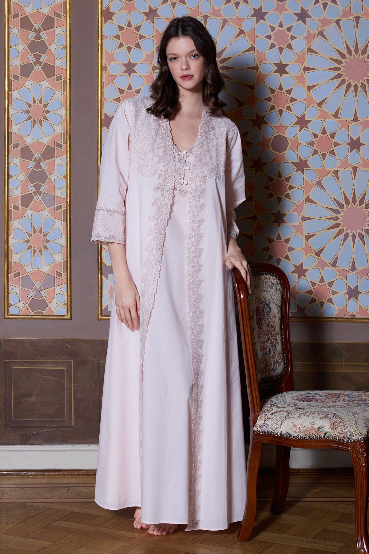 ARIA POWDER PINK NIGHTGOWN AND ROBE