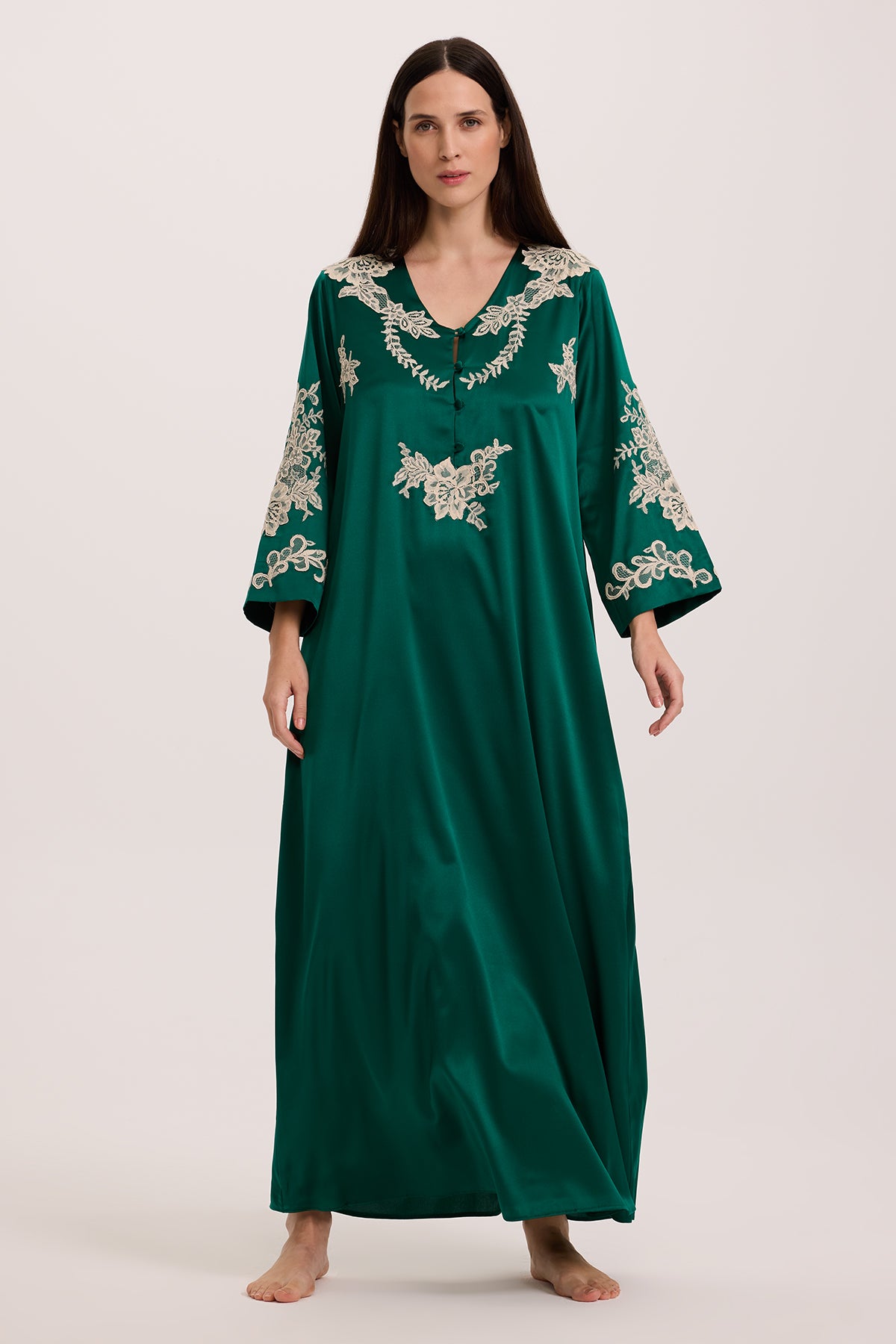 Sia Emerald İpek Kaftan Elbise