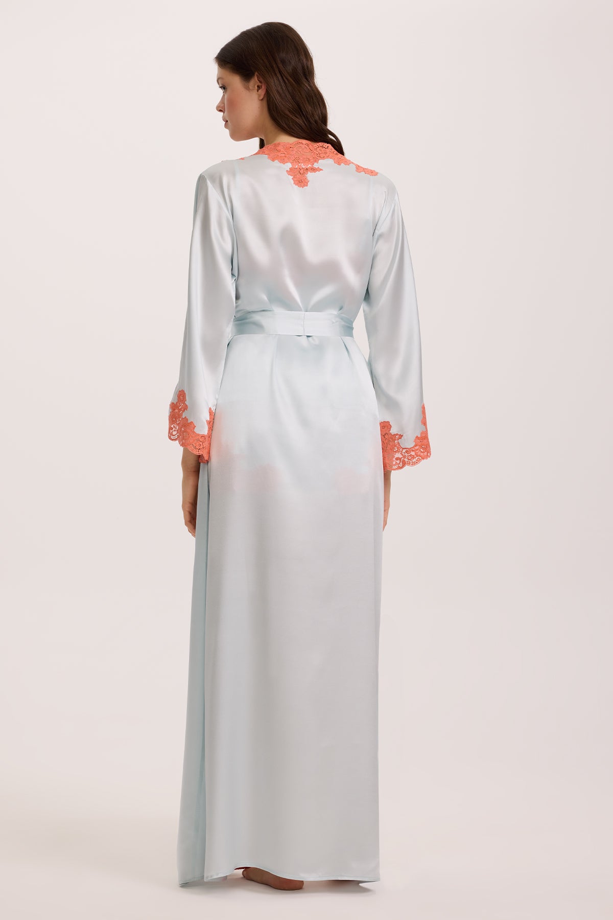 Aqua Coral Camisole & Shorts with Long Robe