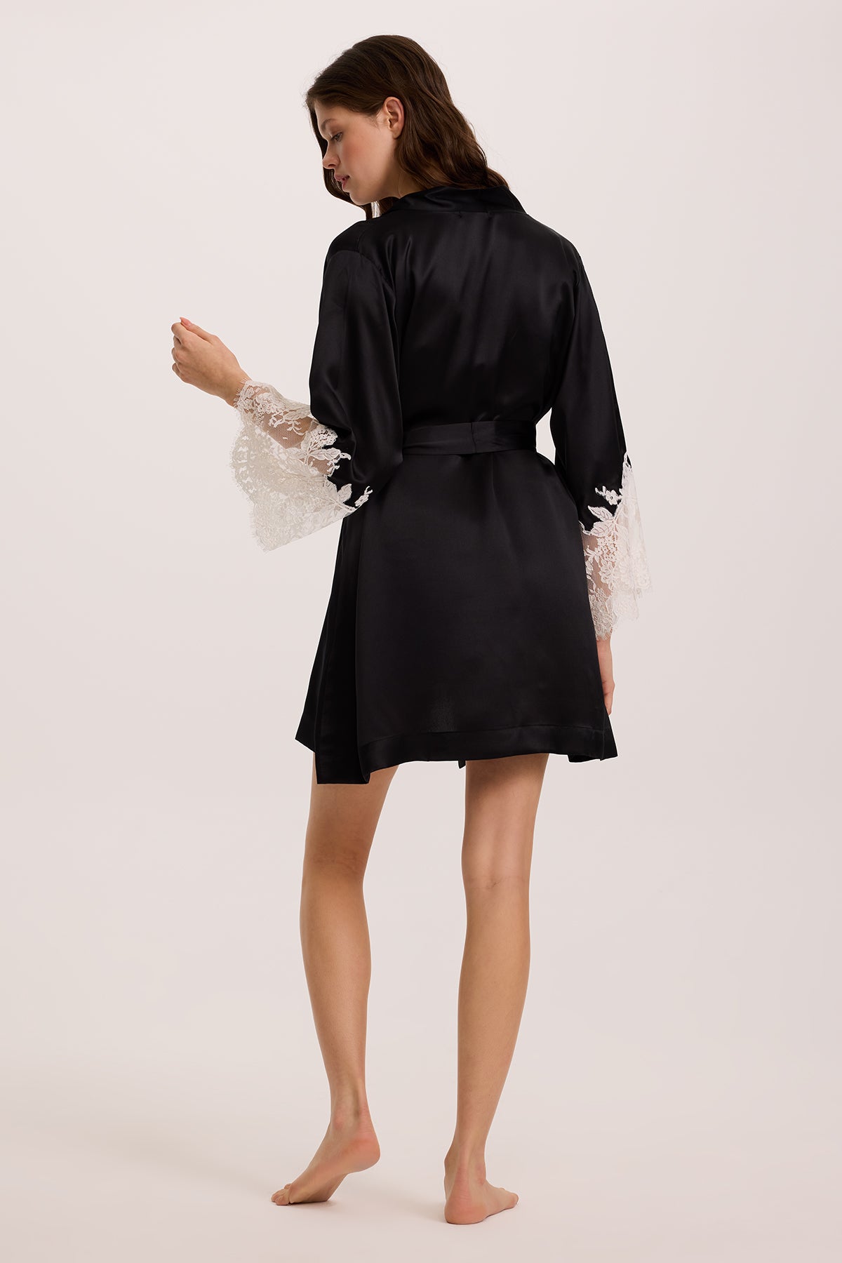 Odile Short Silk Nightie with Robe