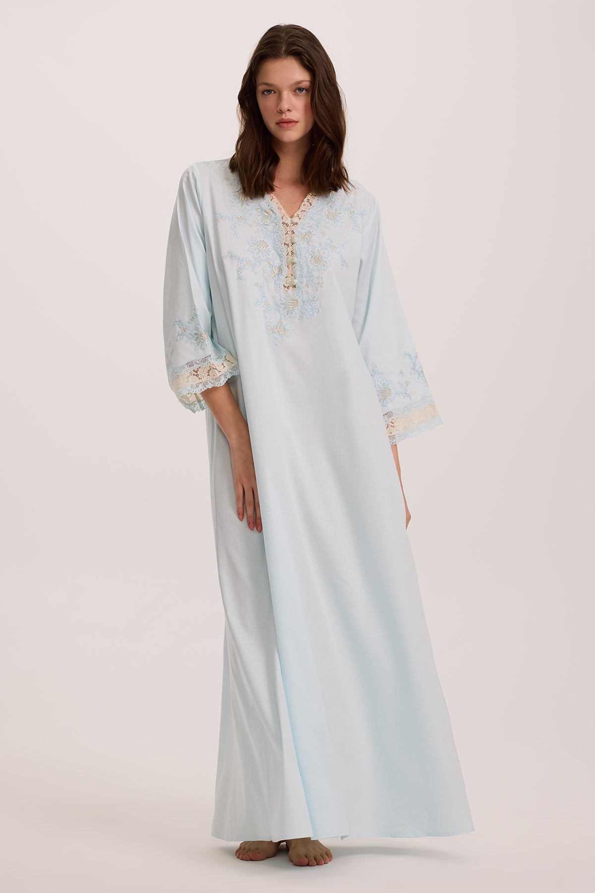 ANTOINETTE BLUE COTTON NIGHTGOWN