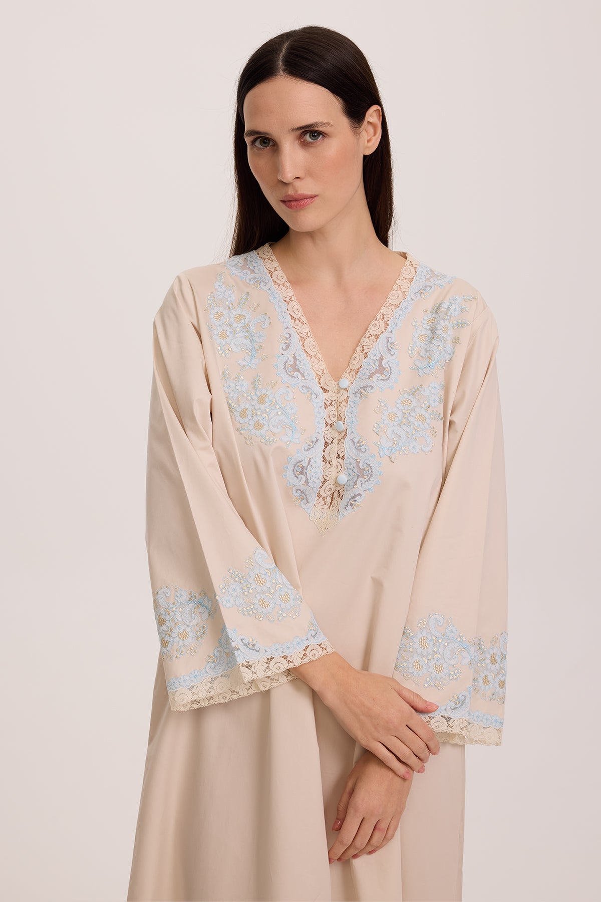 ANTOINETTE CHAMPAGNE COTTON NIGHTGOWN