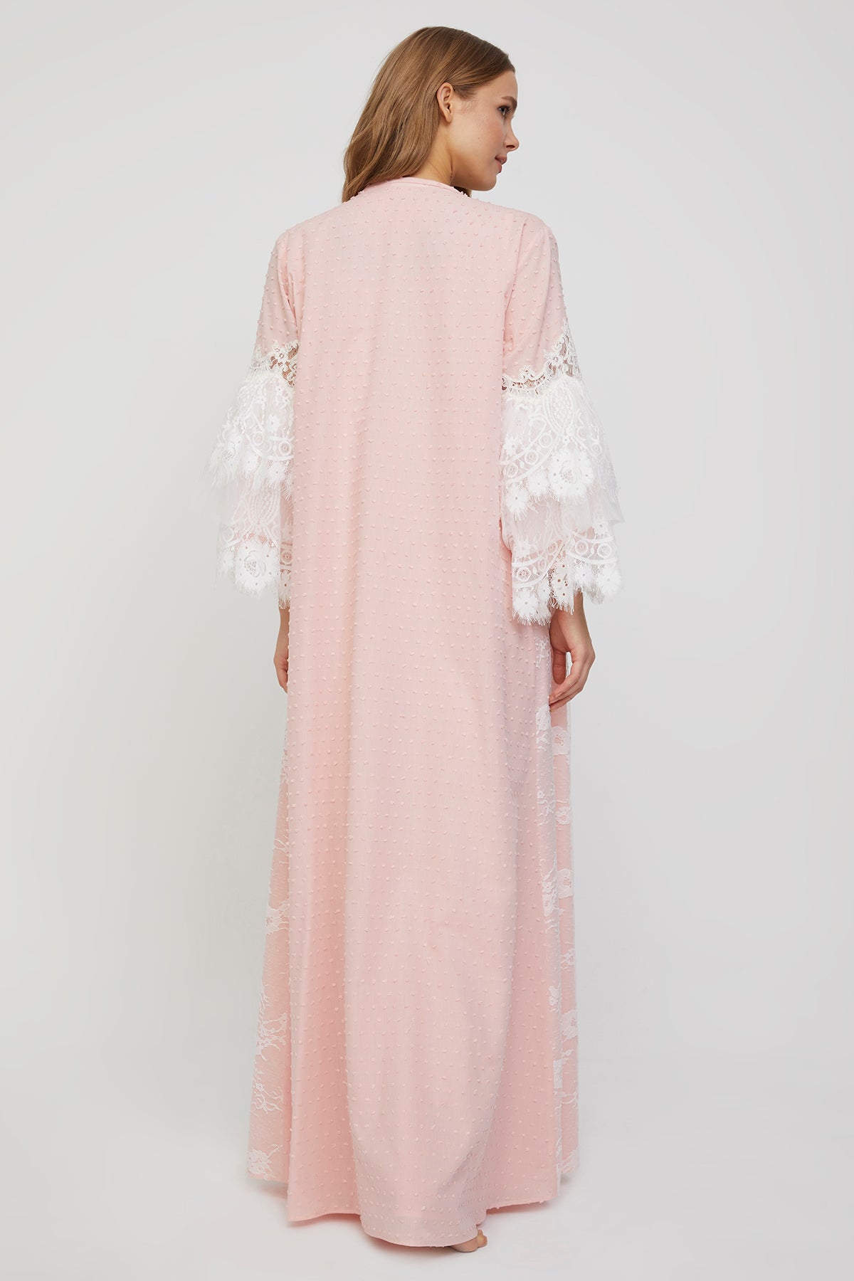 Estee Soft Pink Dotted Nightgown and Robe