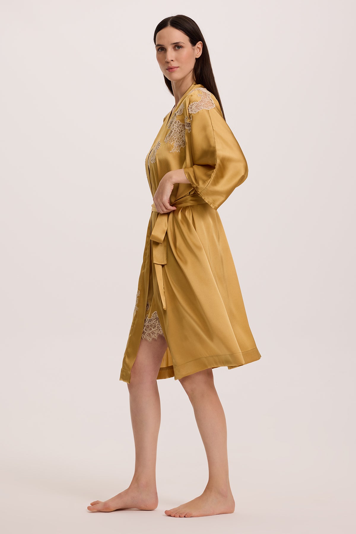 Aurelian Silk Chemise with Short Robe