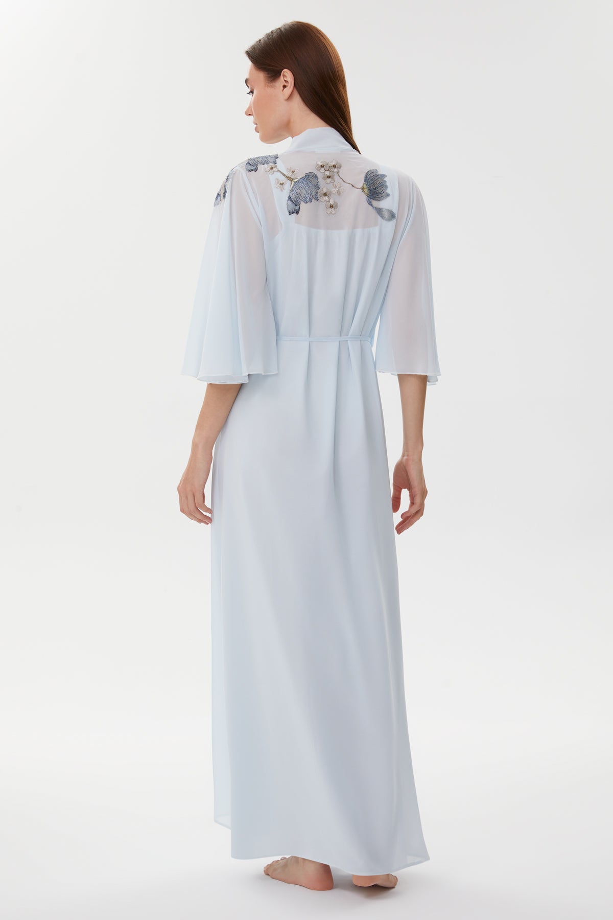 Allison Powder Blue Maternity Nightgown & Chiffon Robe