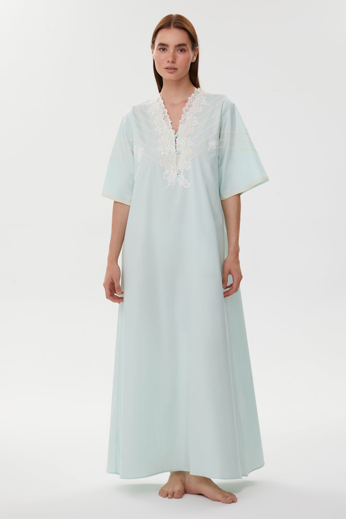 Amy Mint Cotton Nightgown