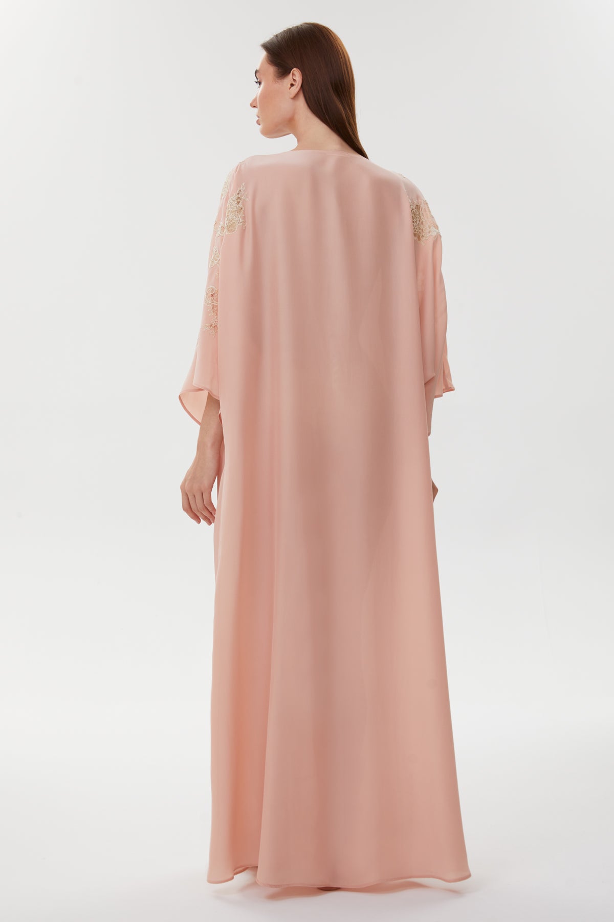 Anais Dusty Blush Silk Kaftan Nightgown
