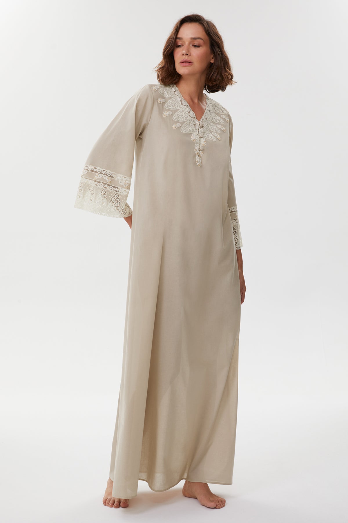 Berthe Stone Beige Nightgown