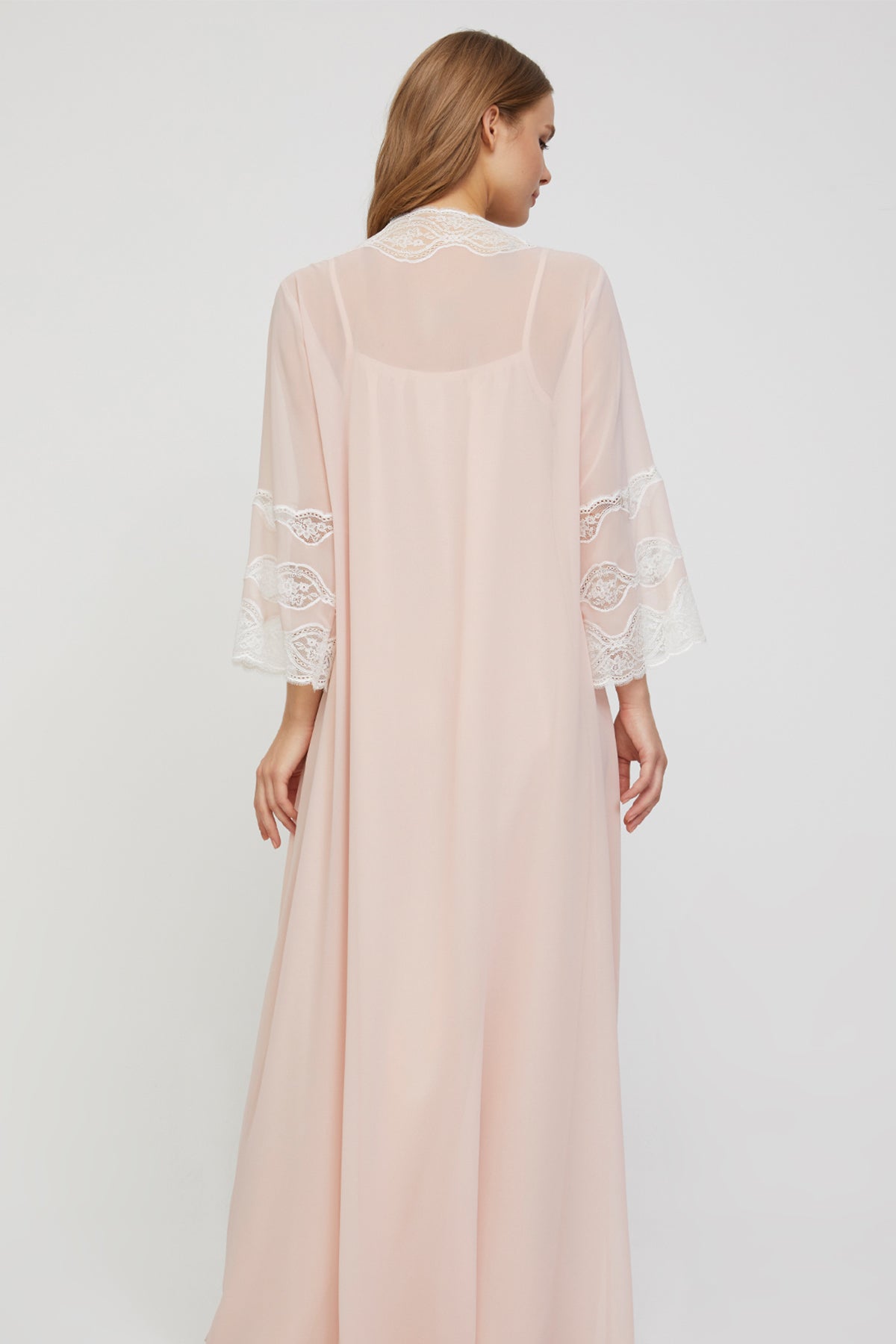 Elenore Dusty Blush Cotton-Voile Nightgown & Crepe Chiffon Robe