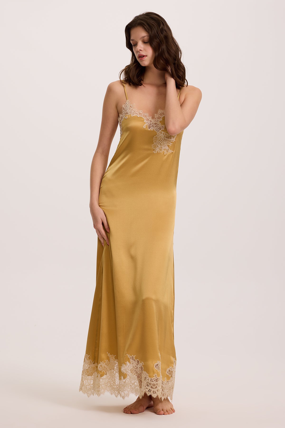 Aurelian Silk Long Nightgown with Robe
