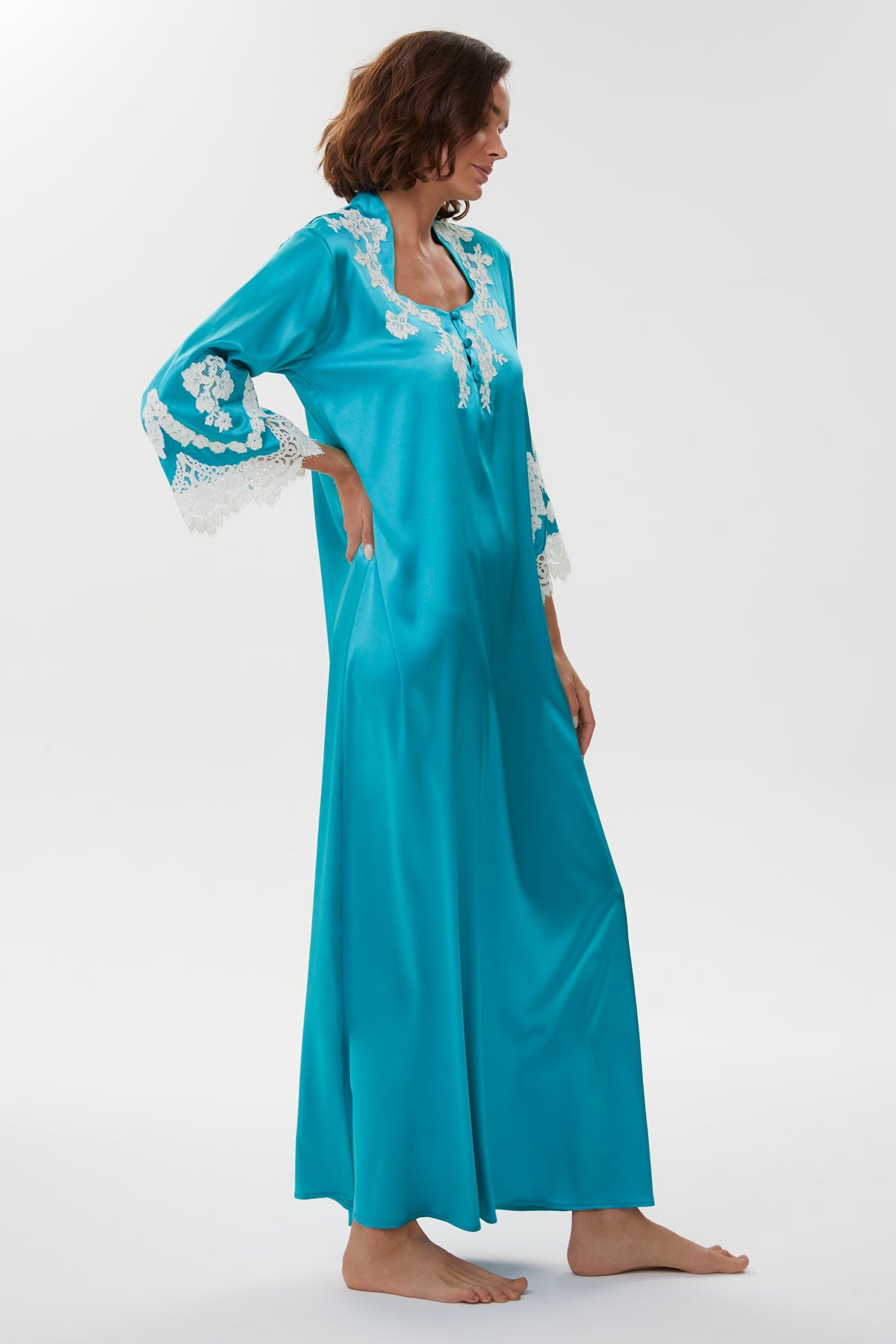 Amelie Royal Blue Pure Silk Nightgown