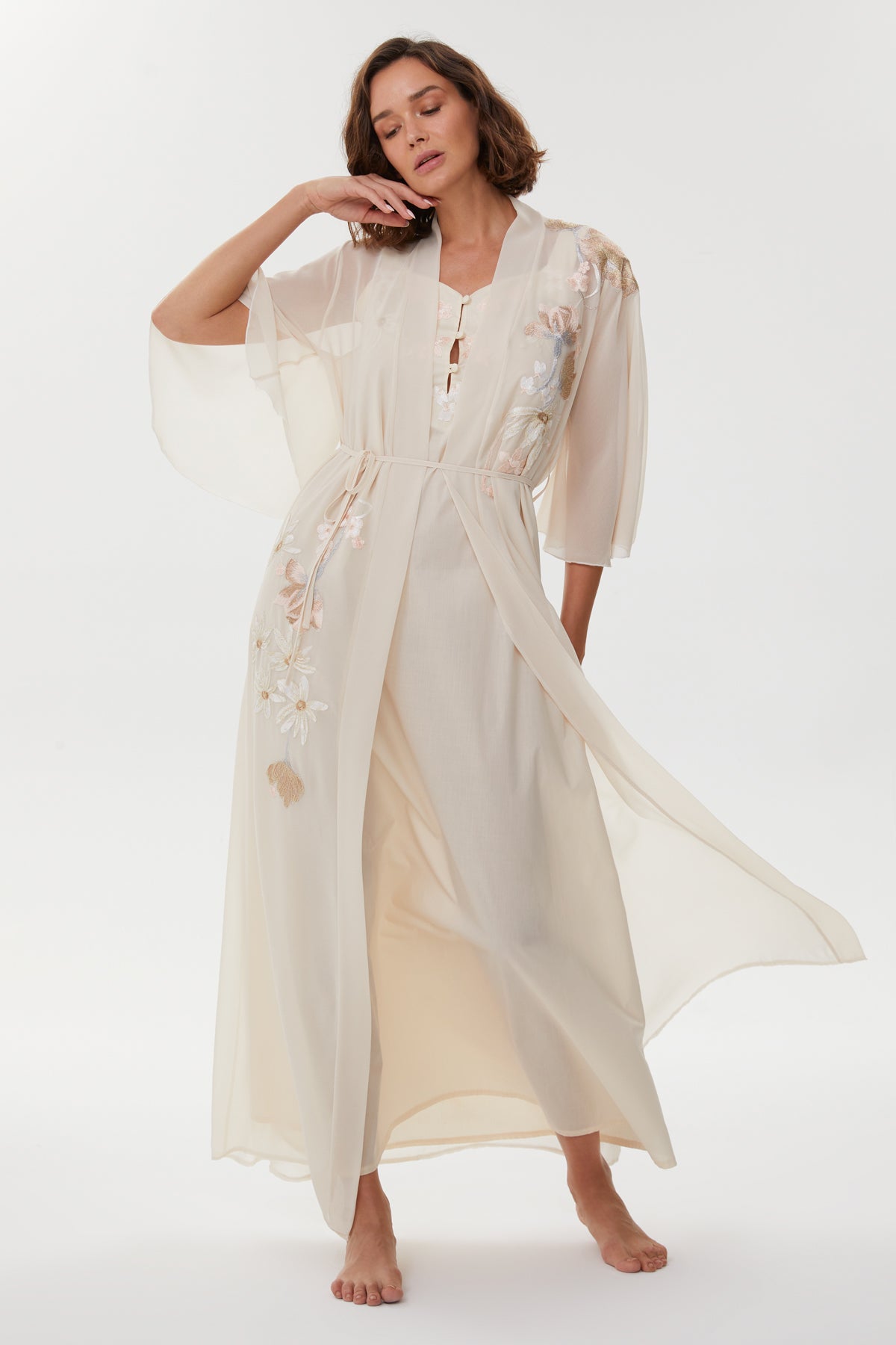 Allison Chickpea Maternity Nightgown & Chiffon Robe