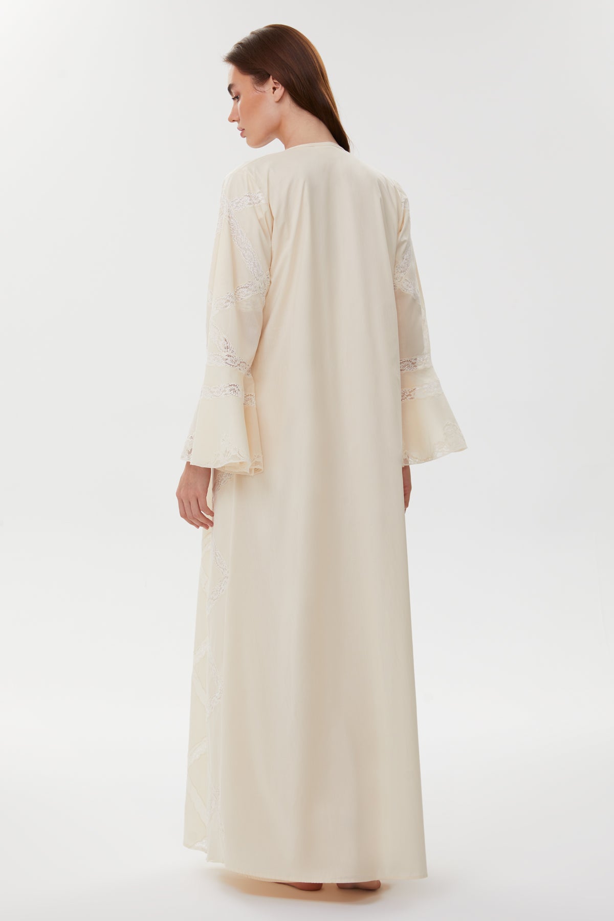 Ambra Beige Cotton Nightgown & Robe