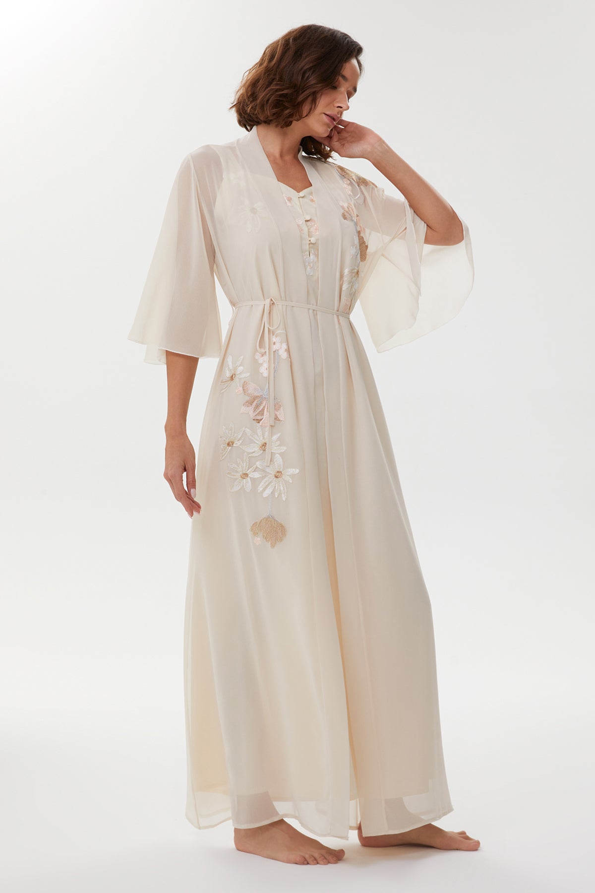 Allison Chickpea Maternity Nightgown & Chiffon Robe