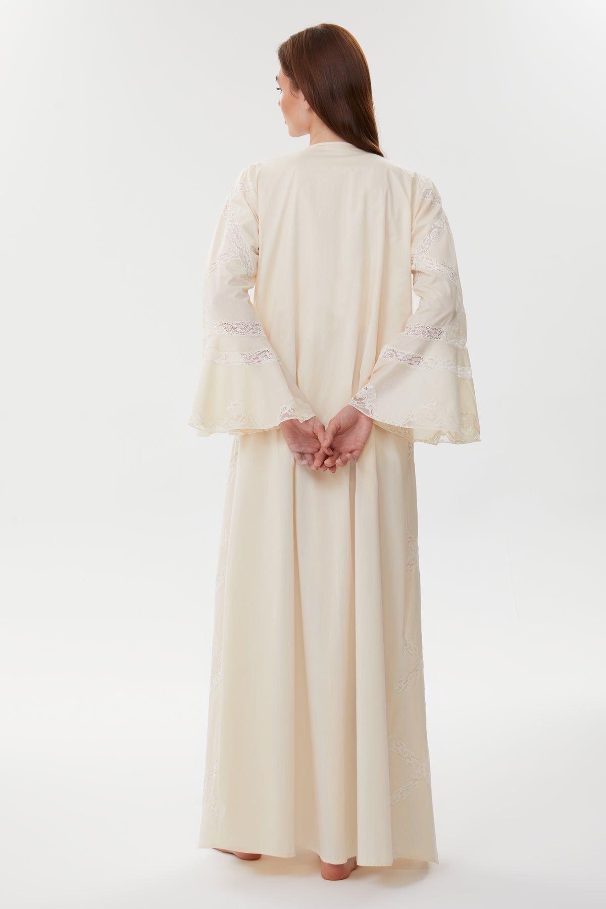 Ambra Beige Cotton Nightgown & Robe