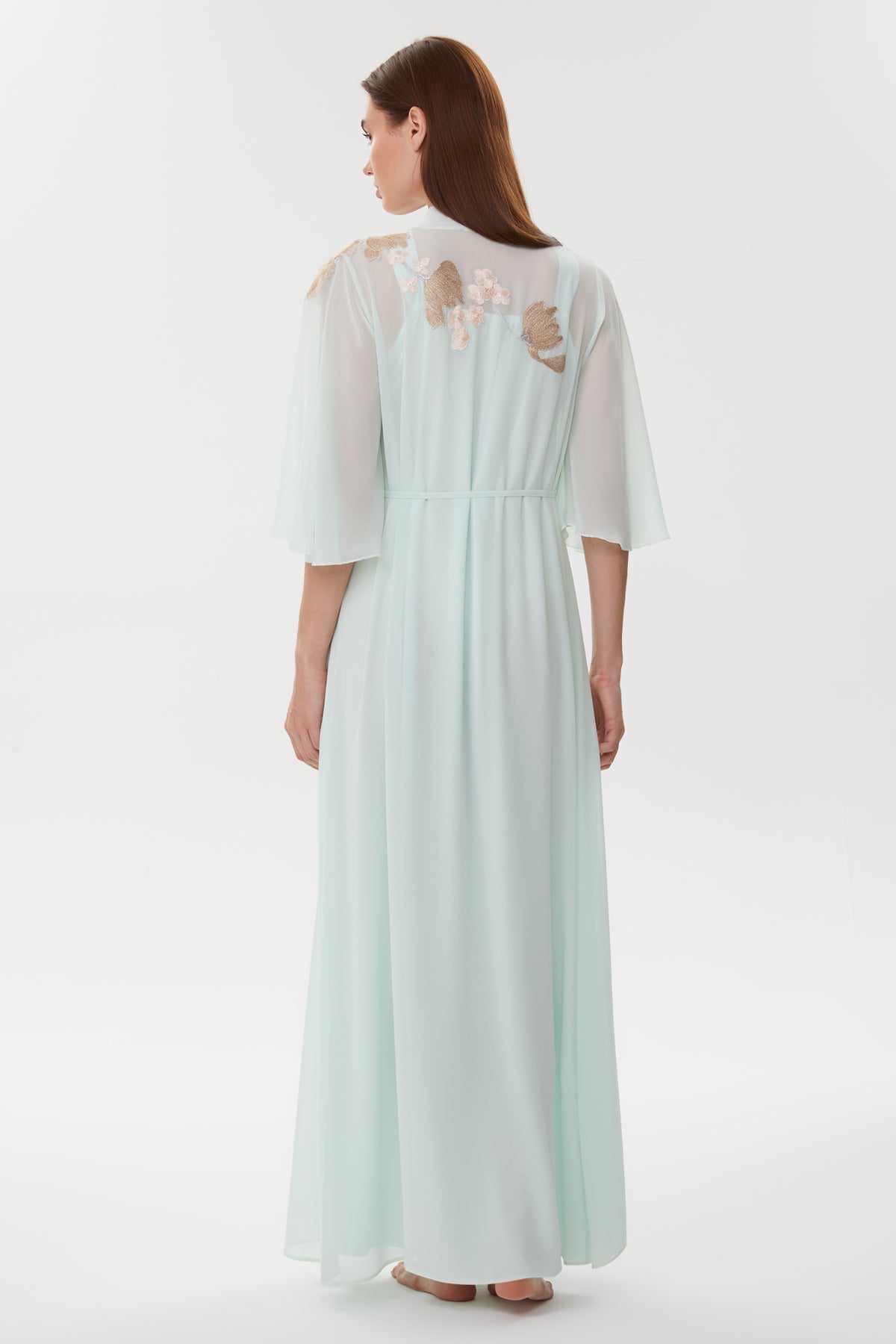Allison Mint Cotton Voile Nightgown & Chiffon Robe