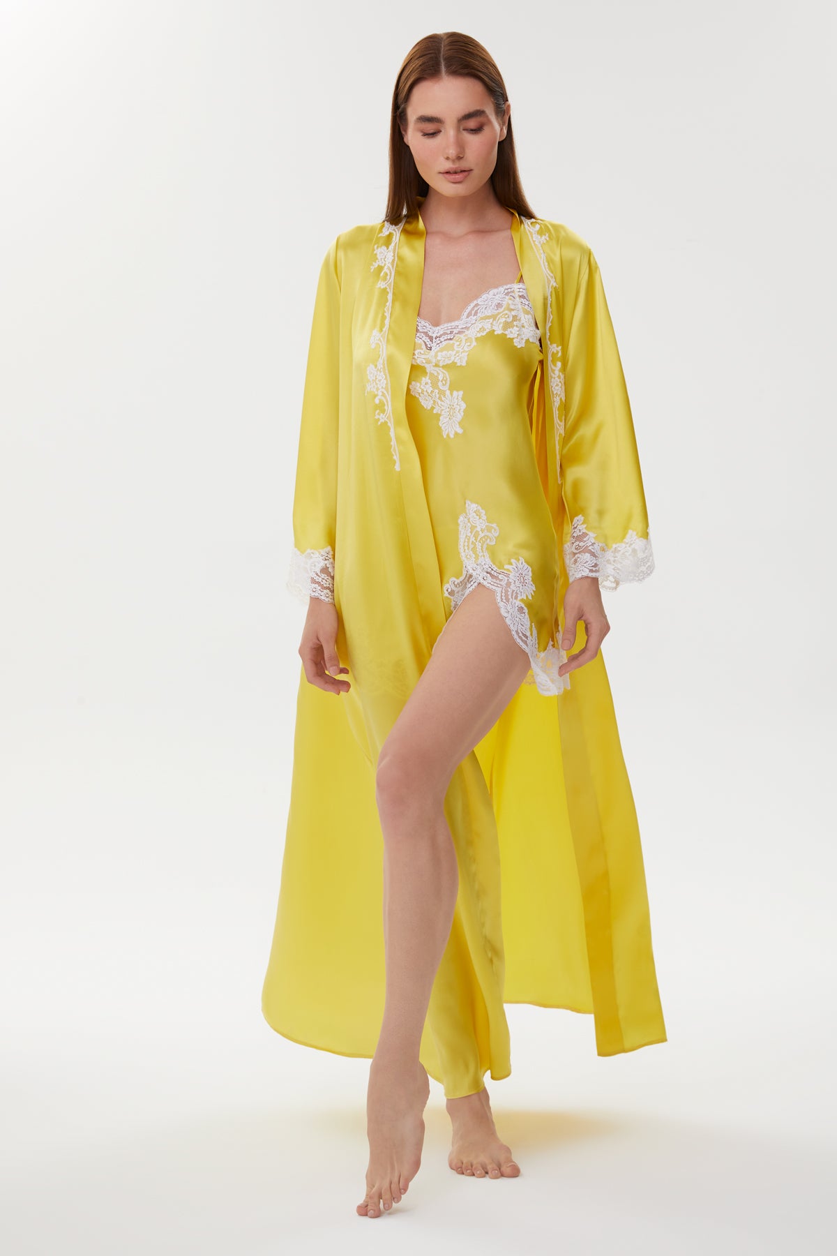 Vicky Buttercup Yellow Pure Silk Set