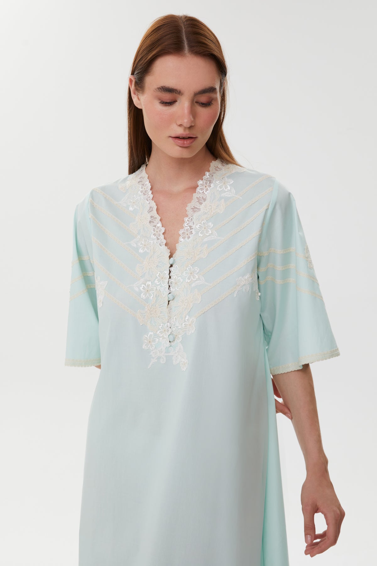 Amy Mint Cotton Nightgown