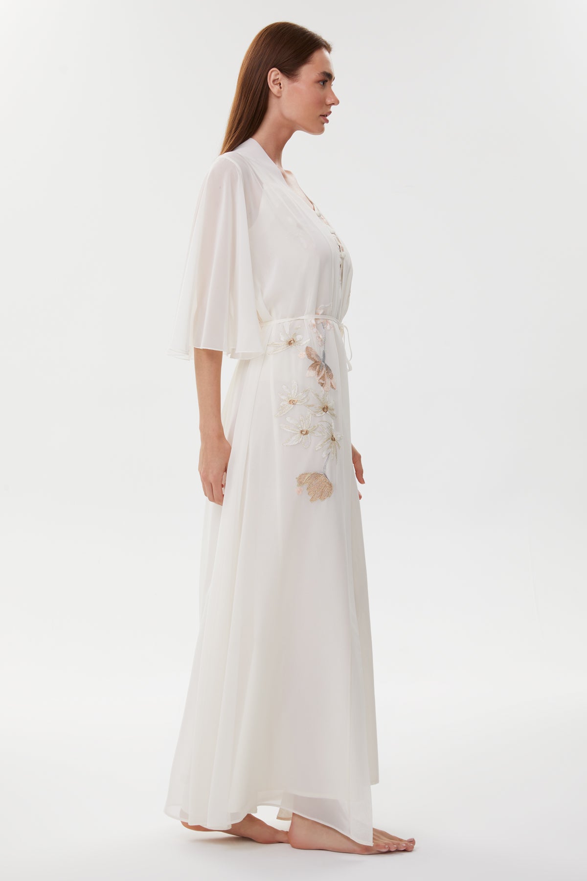 Allison Ecru Maternity Nightgown & Chiffon Robe