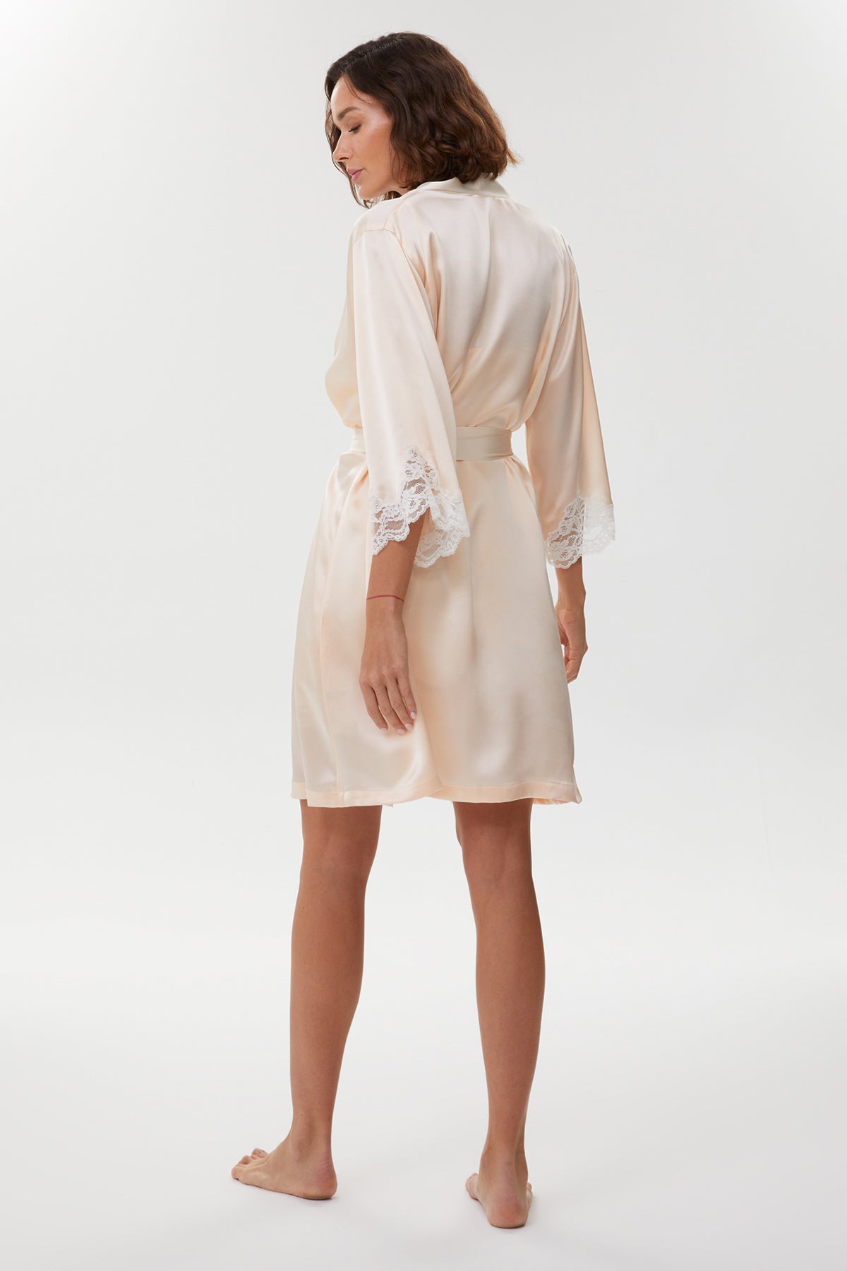 Cateline Pure Silk Two Tone Bridal Nightgown & Robe